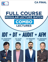 CA Final - IDT, DT, AFM & Audit Regular Lectures Combo By CA Y.M., CA V.S., CA A.Z. & R.J. - For Jan. 26, May 26 & Onwards